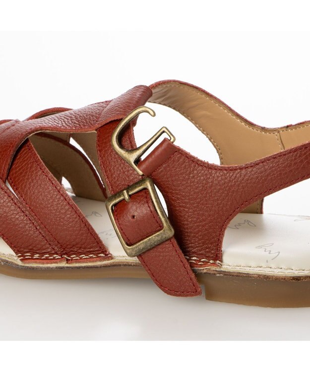 ing <ing>【サスティナブル】クロスメッシュデザインサンダル レッド