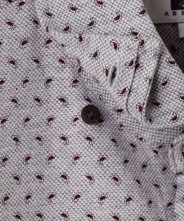 JOSEPH ABBOUD 【綿100％・ストレッチ】コンフォートジャージープリントシャツ ワイン系5