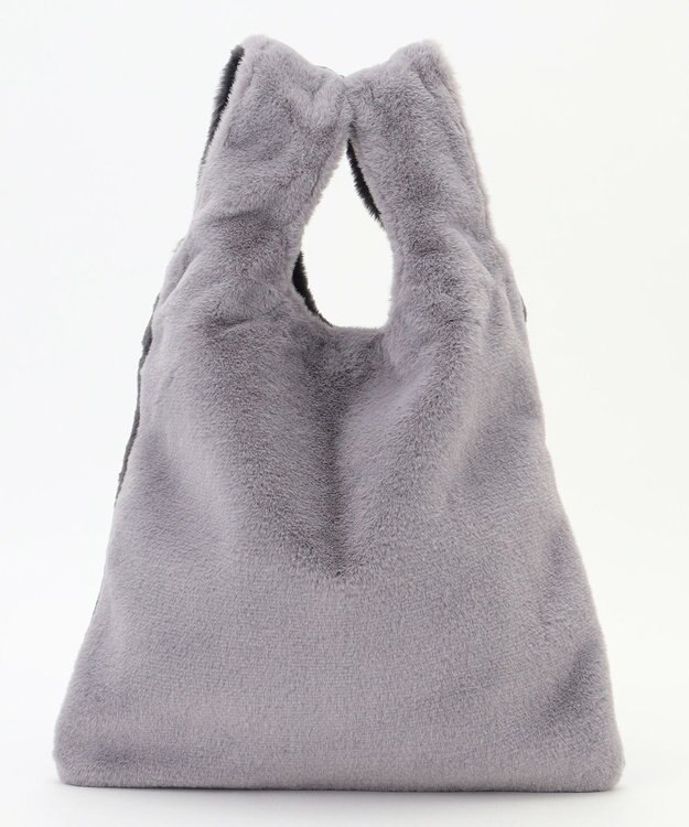 ANY 2WAYバイカラーファーバッグ グレー