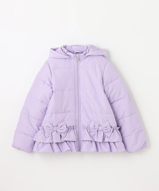 ANY KIDS 【洗濯機OK】中綿リボンコート ラベンダー