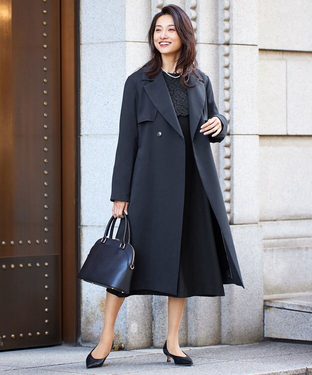 自由区 ポインテッド パンプス ブラック系