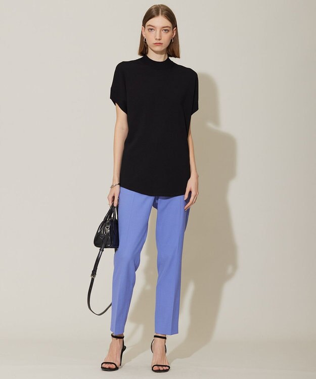 ICB 【接触冷感・UVカット・洗える】 ヴィスコースナイロンハイゲージ プルオーバー ブラック系