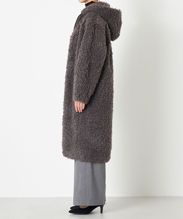 NAVE 【ReNAVE】プードルボア ロングジャケット チャコール系