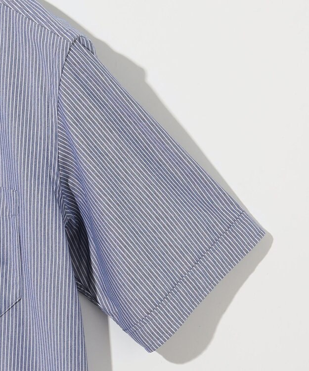 JOSEPH ABBOUD 【キングサイズ・イージーケア・ストレッチ】コンパクトジャージーヘアラインストライプ シャツ ネイビー系1