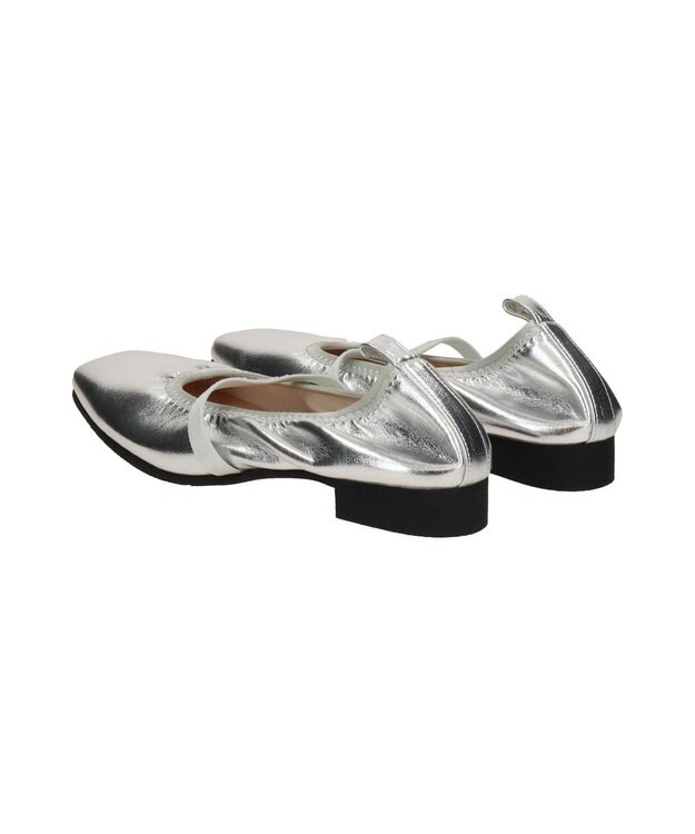 Bridget Birkin 【Bridget Birkin】エラスティックバンドスクエアバレエシューズ シルバー