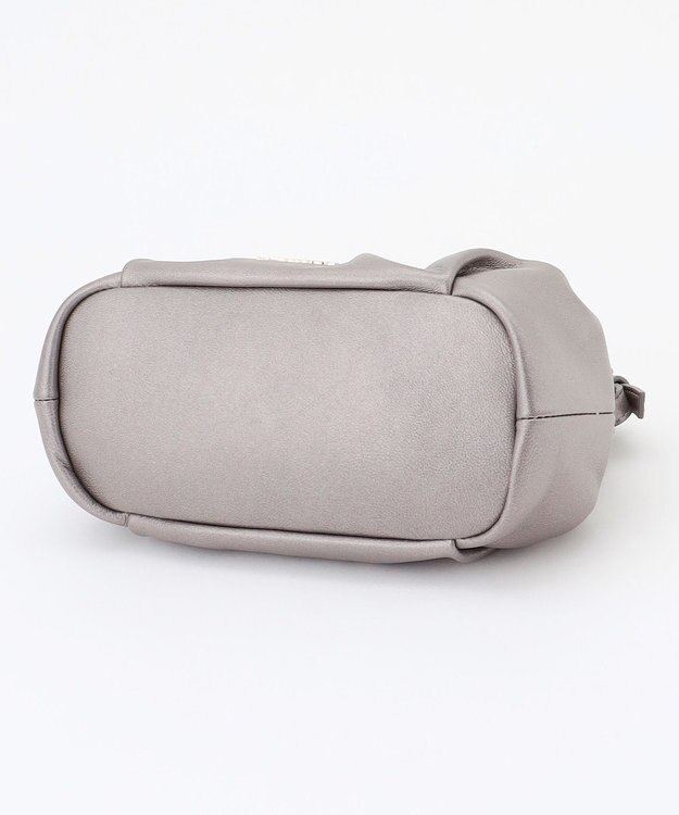 LA BAGAGERIE シープレザー　ギャザーミニマムバッグ ガンメタリック