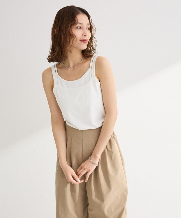 Green Parks 【適ON】レイヤードタンクトップ Off White