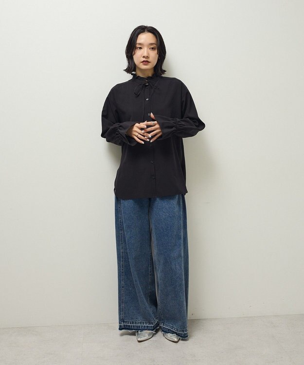 Green Parks フリルカラーインナーシャツ Black