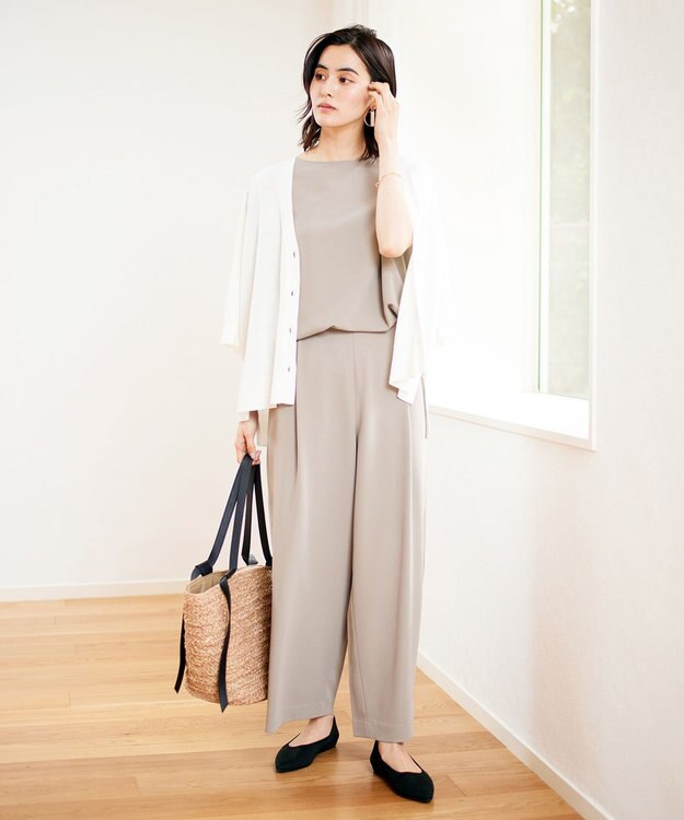 UNFILO ハーフスリーブ畔カーディガン オフ