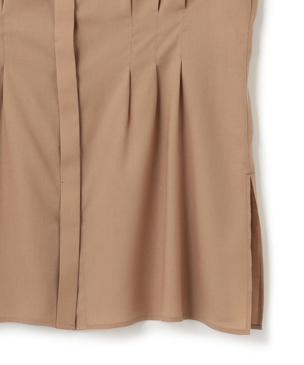 23区 L 【洗える】キュアセルツイル ウエストタック ブラウス キャメル系