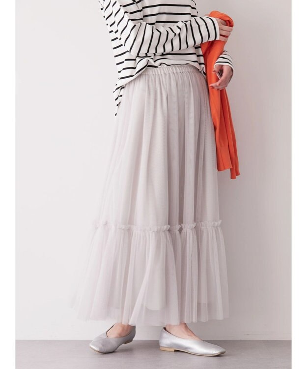 AMERICAN HOLIC ティアードチュールスカート Light Gray