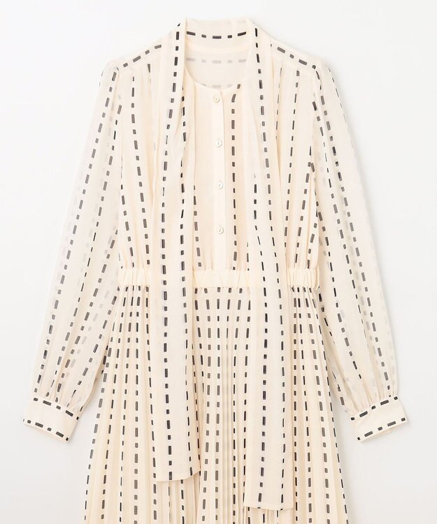 GRACE CONTINENTAL ドットストライププリントワンピース キナリ