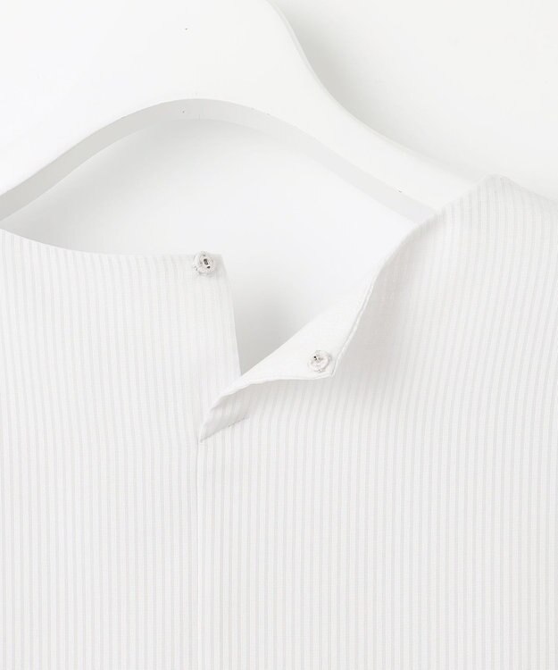 J.PRESS LADIES L シアーストライプ カットソー ライトグレー系1