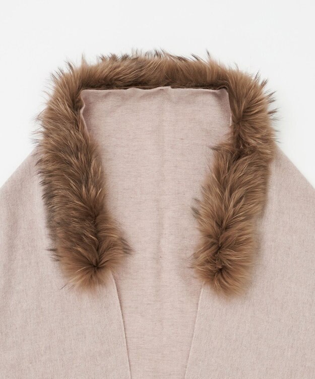 23区 ファー付 ストール ベージュ系
