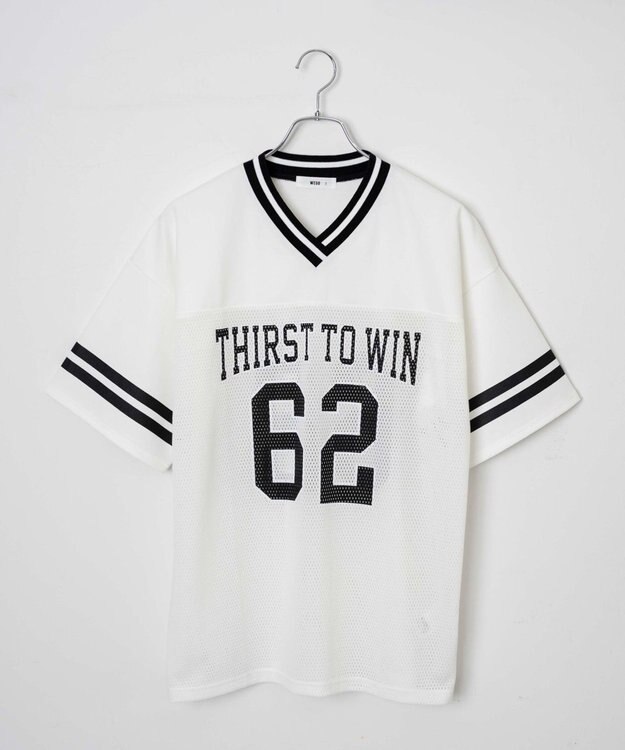 WEGO ナンバリングメッシュビッグT ホワイト