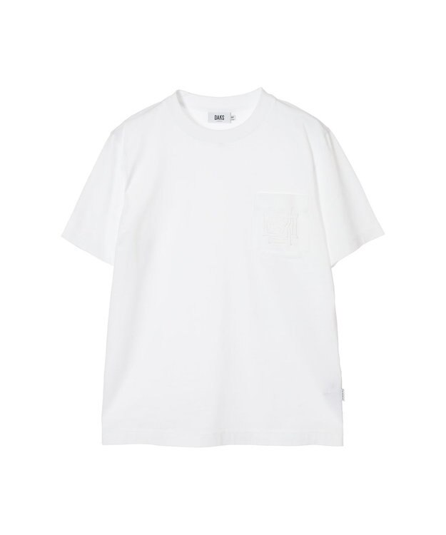 DAKS エンボスロゴ コットンTシャツ ホワイト