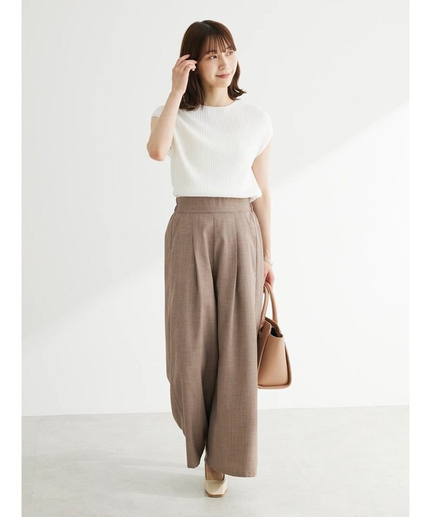 Green Parks ・Ｐｅｔｉｔ　Ｆｌｅｕｒ　フレンチスリーブリブニット Off White