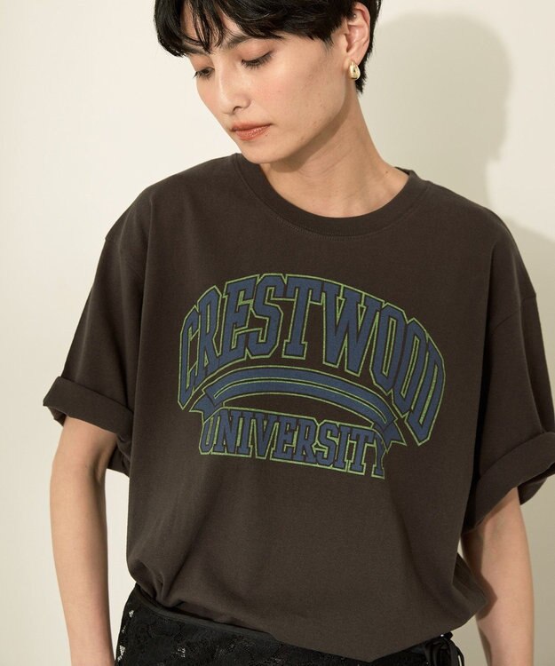 AMERICAN HOLIC バイオウォッシュ加工ロゴＴシャツ Blue