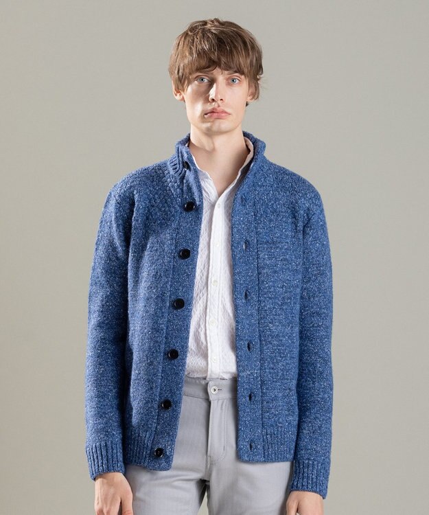 JOSEPH HOMME ツイストメランジ　ニットカーディガン　 ダルブルー系