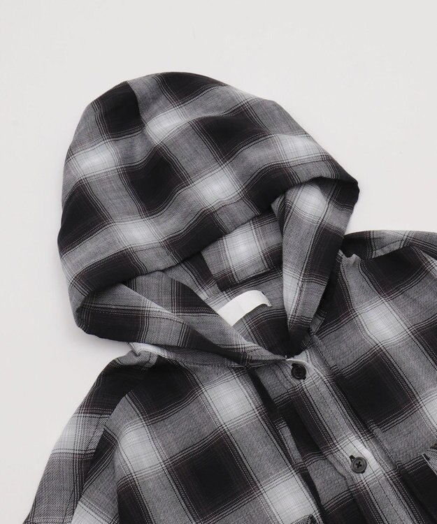 WEGO フードチェックBIGシャツ（S） ブラック