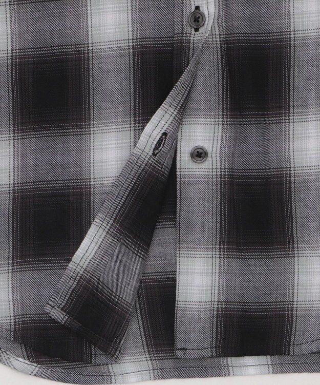 WEGO フードチェックBIGシャツ（S） ブラック