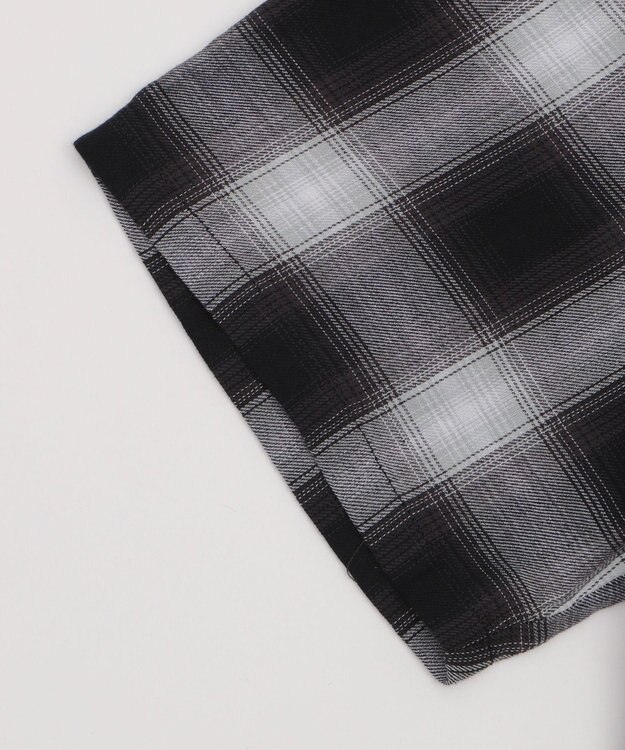 WEGO フードチェックBIGシャツ（S） ブラック