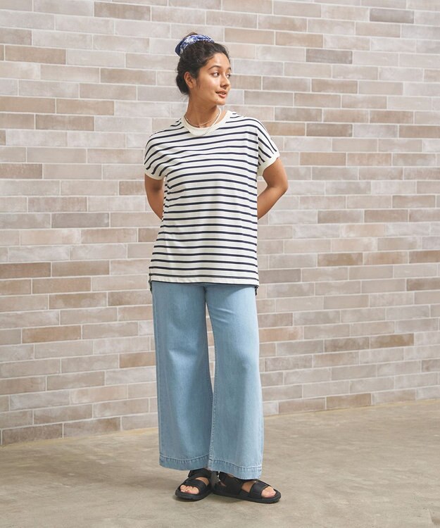 J.PRESS YORK STREET 【WOMEN】ソフトワイドデニム ダルブルー系