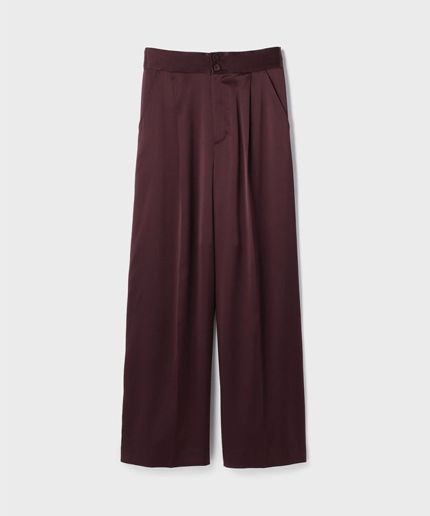 GRACE CONTINENTAL トリアセサテンワイドパンツ ブラウン