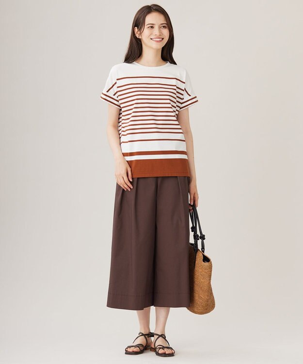 自由区 L 【カタログ掲載・洗える】タックガウチョ パンツ ブラウン