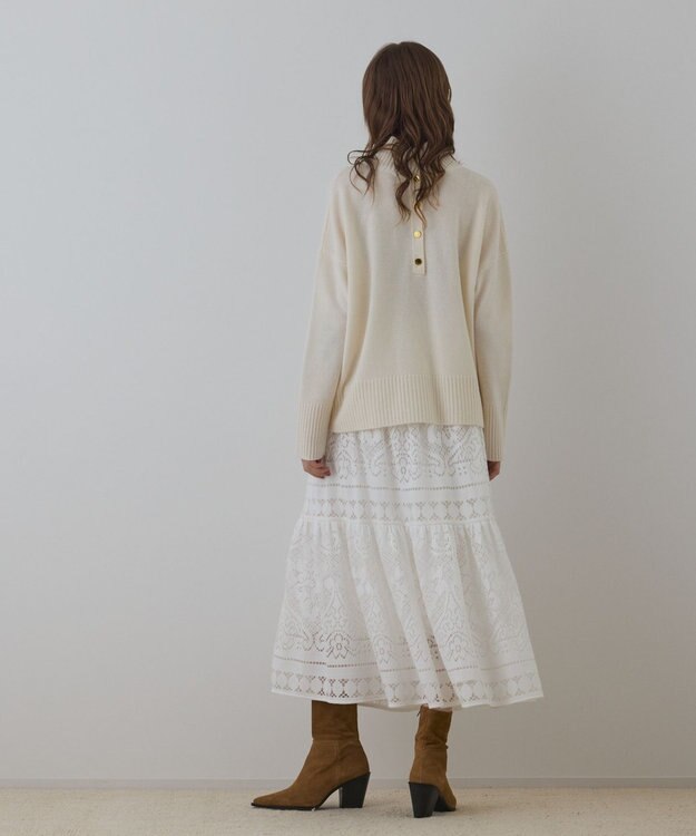 GRACE CONTINENTAL レースティアードスカート ホワイト