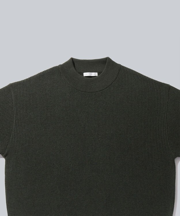 WHITE MAILS 【UNISEX】WASHI&COOMA LAMBS RIB KNIT MOCKNECK SWEATER ニットセーター カーキ