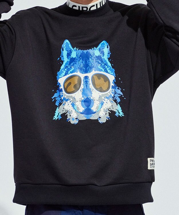 PW CIRCULUS 【MEN】ウルフモチーフスエット ブラック系