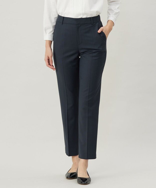 J.PRESS LADIES 【セットアップ対応】BAHARIYE テーパード パンツ ネイビーピンヘッド系