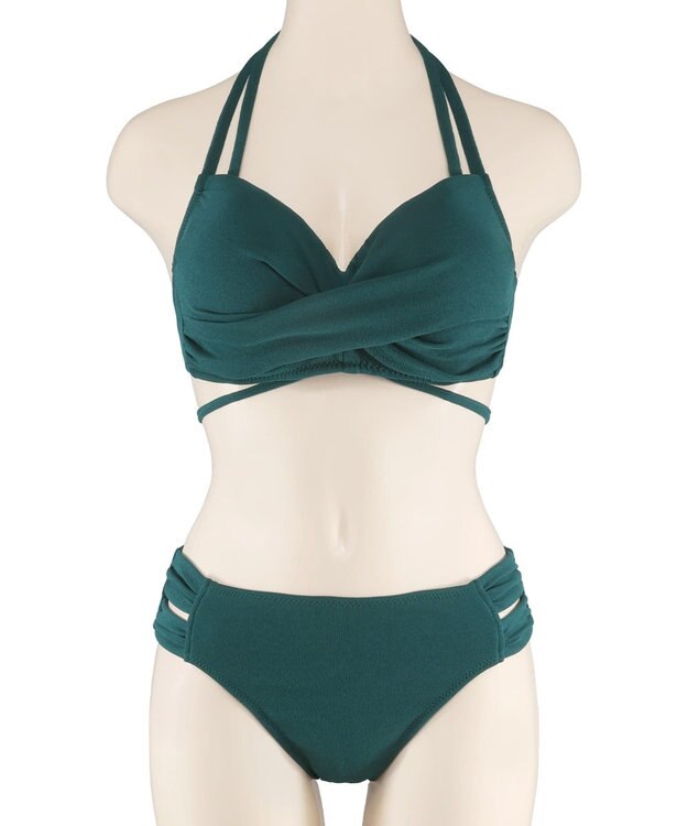 San-ai Resort（三愛水着楽園） 【San-ai Resort×PEACH　JOHNコラボ】【ナイスバディ水着】カシュクールワイヤービキニ　9M・11L　【San-ai Resort（サンアイリゾート）】 グリーン