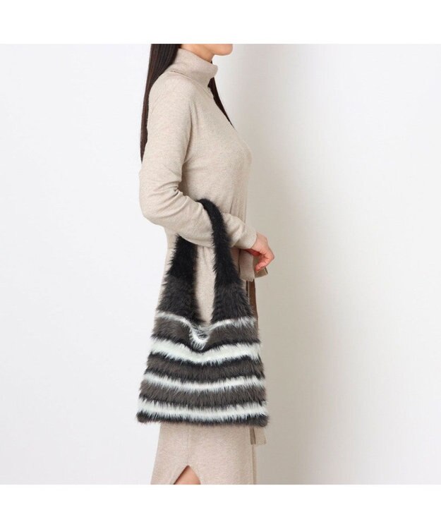 UNBILLION カシュカシュ cachecache / マルチボーダーファートート ブラック