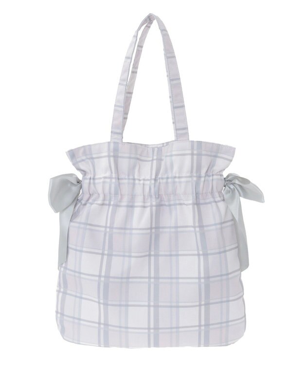 Maison de FLEUR チェックダブルリボントートバッグ Pink