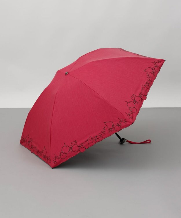 AURORA JILL STUART（ジル スチュアート）マーカーペインティング刺しゅう晴雨兼用傘(折りたたみ傘) フューシャピンク