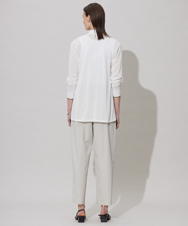 ICB 【洗える】ドライコットンアセテート ニットジャケット オフホワイト系