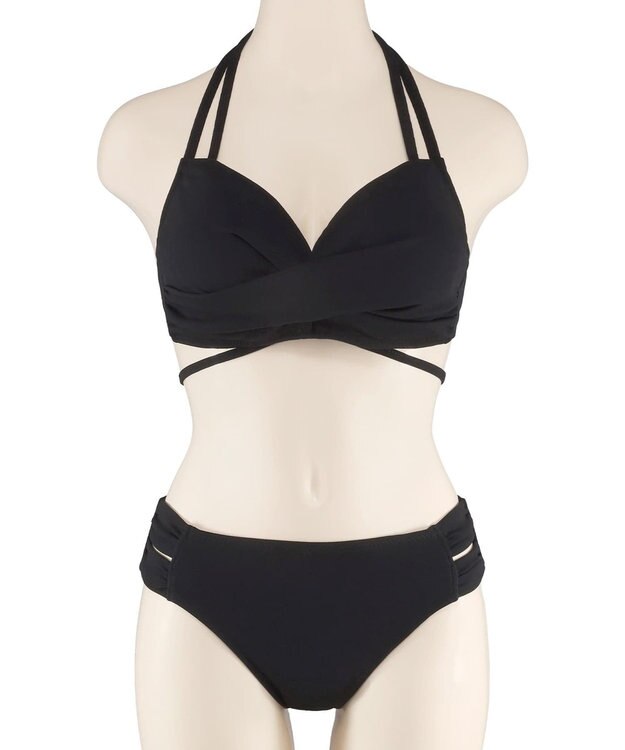 San-ai Resort（三愛水着楽園） 【San-ai Resort×PEACH　JOHNコラボ】【ナイスバディ水着】カシュクールワイヤービキニ　9M・11L　【San-ai Resort（サンアイリゾート）】 ブラック