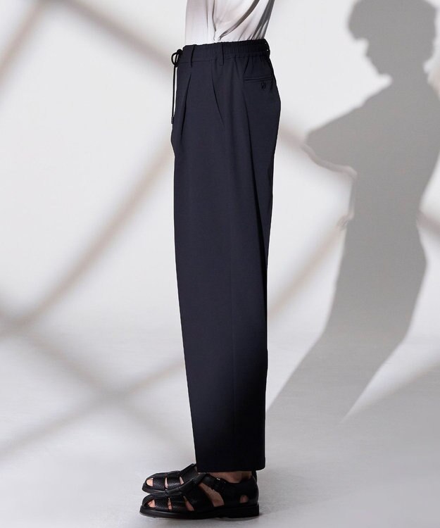 JOSEPH HOMME 【WEB限定】【新素材 / 新型】サマーヴェールストレッチ　ドロスト付ワイドテーパードパンツ/ MARLOW ネイビー系