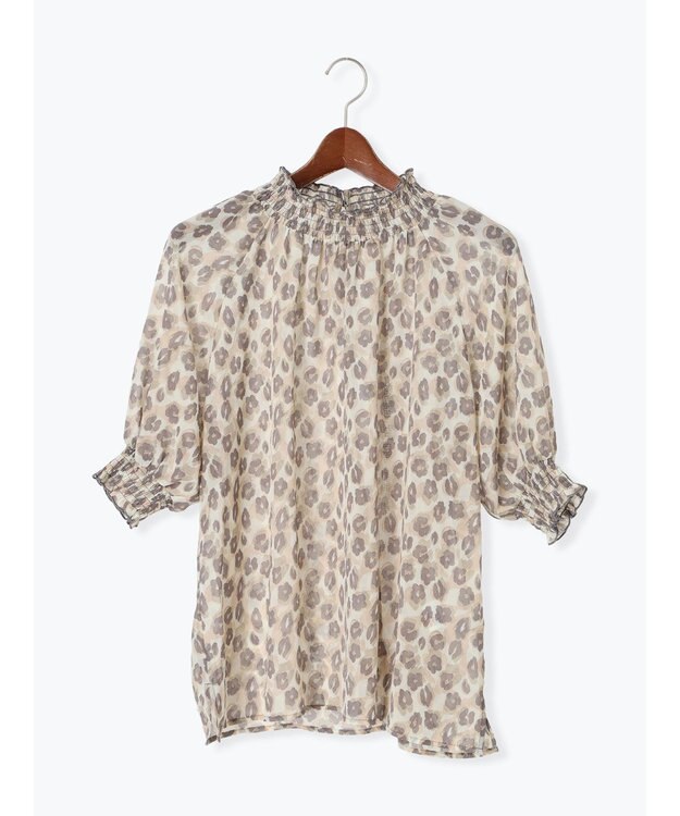 Te chichi パターンアソートシャーリングブラウス ベージュ
