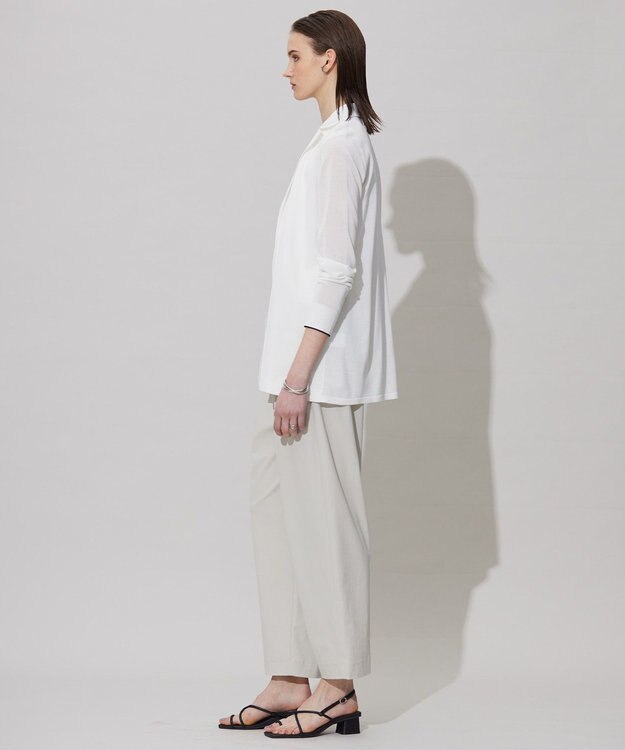 ICB 【洗える】ドライコットンアセテート ニットジャケット オフホワイト系