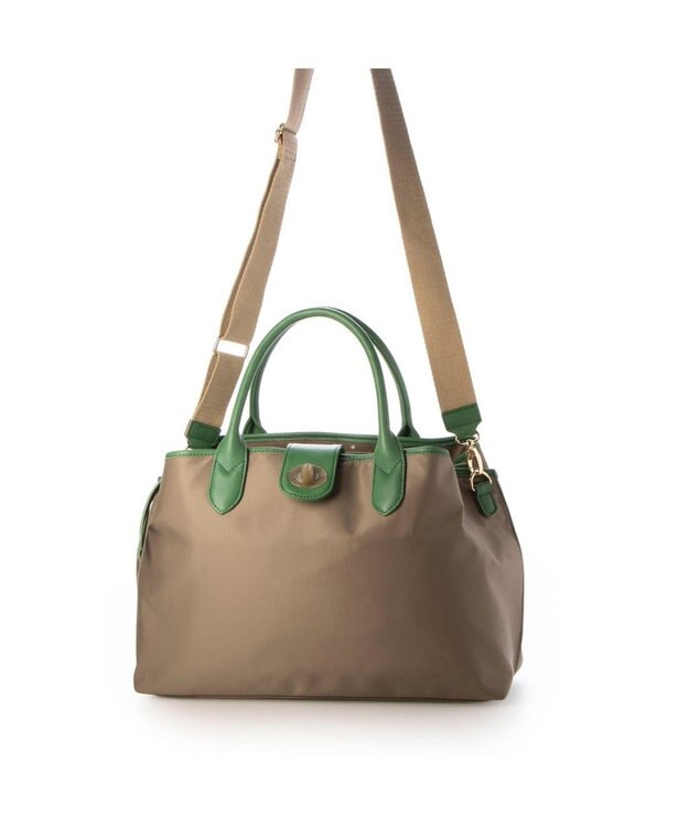 UNBILLION ペルケ perche / ナイロン×牛革付属ユーティリティ2wayトート ライトオーク