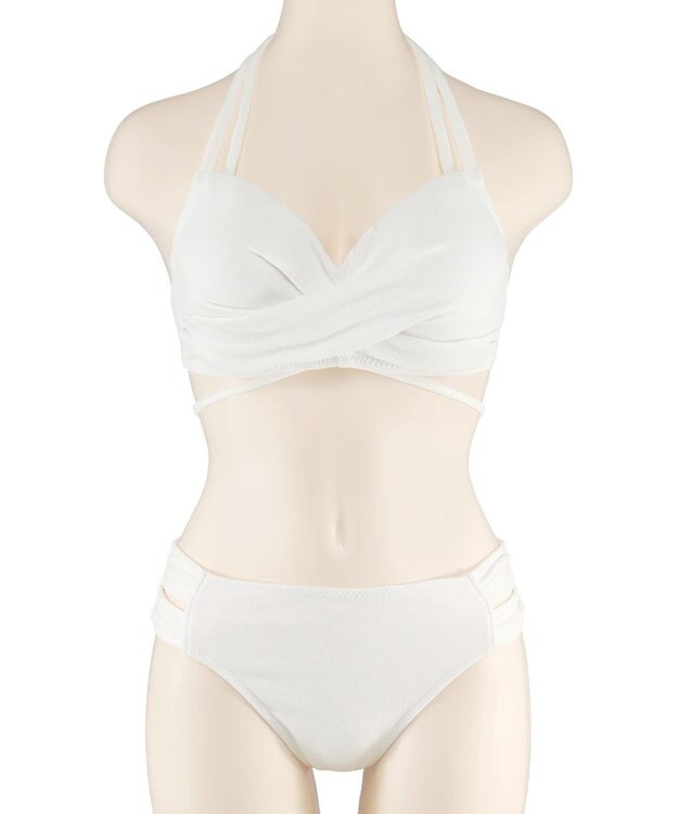 San-ai Resort（三愛水着楽園） 【San-ai Resort×PEACH　JOHNコラボ】【ナイスバディ水着】カシュクールワイヤービキニ　9M・11L　【San-ai Resort（サンアイリゾート）】 ホワイト