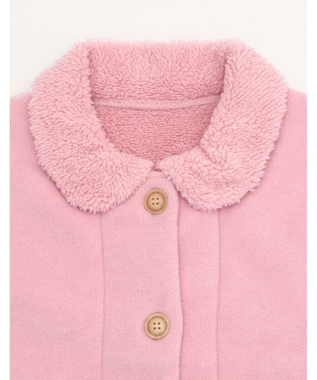 Wing ベスト 3分袖 ショート丈(腰付近) フリース素材 ボア使用(裏側) 保温性 あたたかい 前開きタイプ レディース EX2070 ウイング／ワコール ピンク