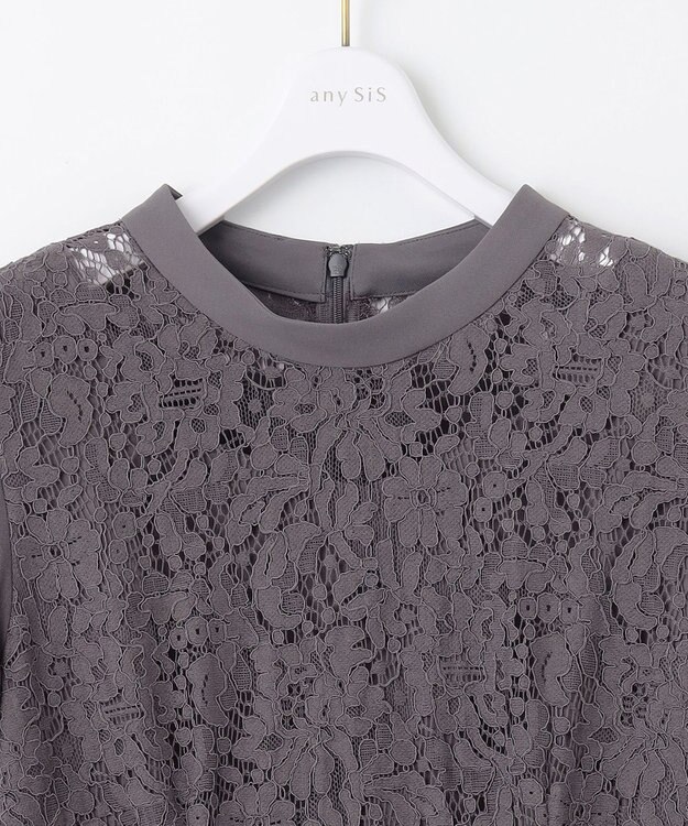 ANY SIS 【洗える】Nobleコンビ ドレス スレート