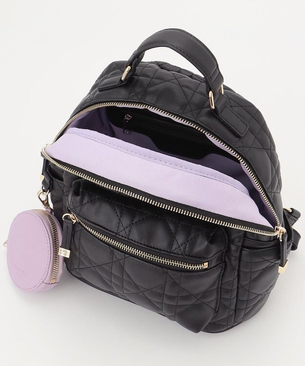 LA BAGAGERIE 【MONICA】ポーチ付きキルティングリュック ブラック