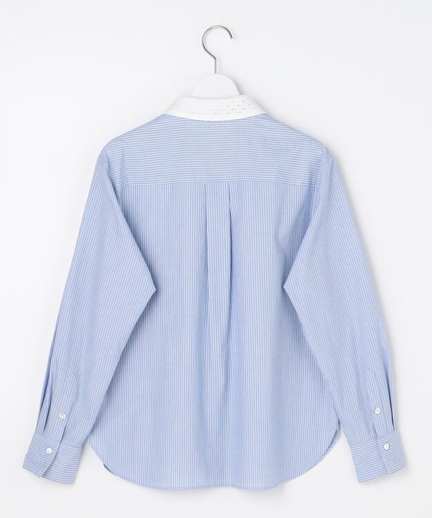 J.PRESS LADIES 【WEB限定カラーあり・2way】エステネージュ TYPEWRITER STRIPE シャツ サックスストライプ系