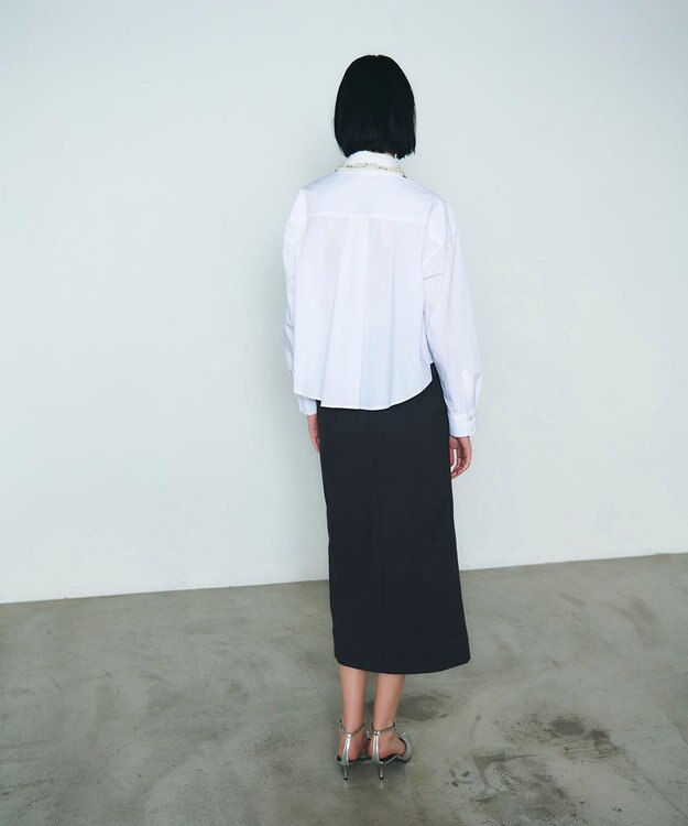 GRACE CONTINENTAL ビジューカラーシャツ ホワイト