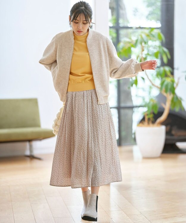 ANY SIS 【CICA加工・選べる9色展開】スリットポイントボトルネック ニット 黄